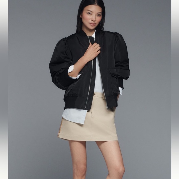 NWT Anthropologie Avec Les Filles Black Women's Bomber Jacket - Picture 1 of 16